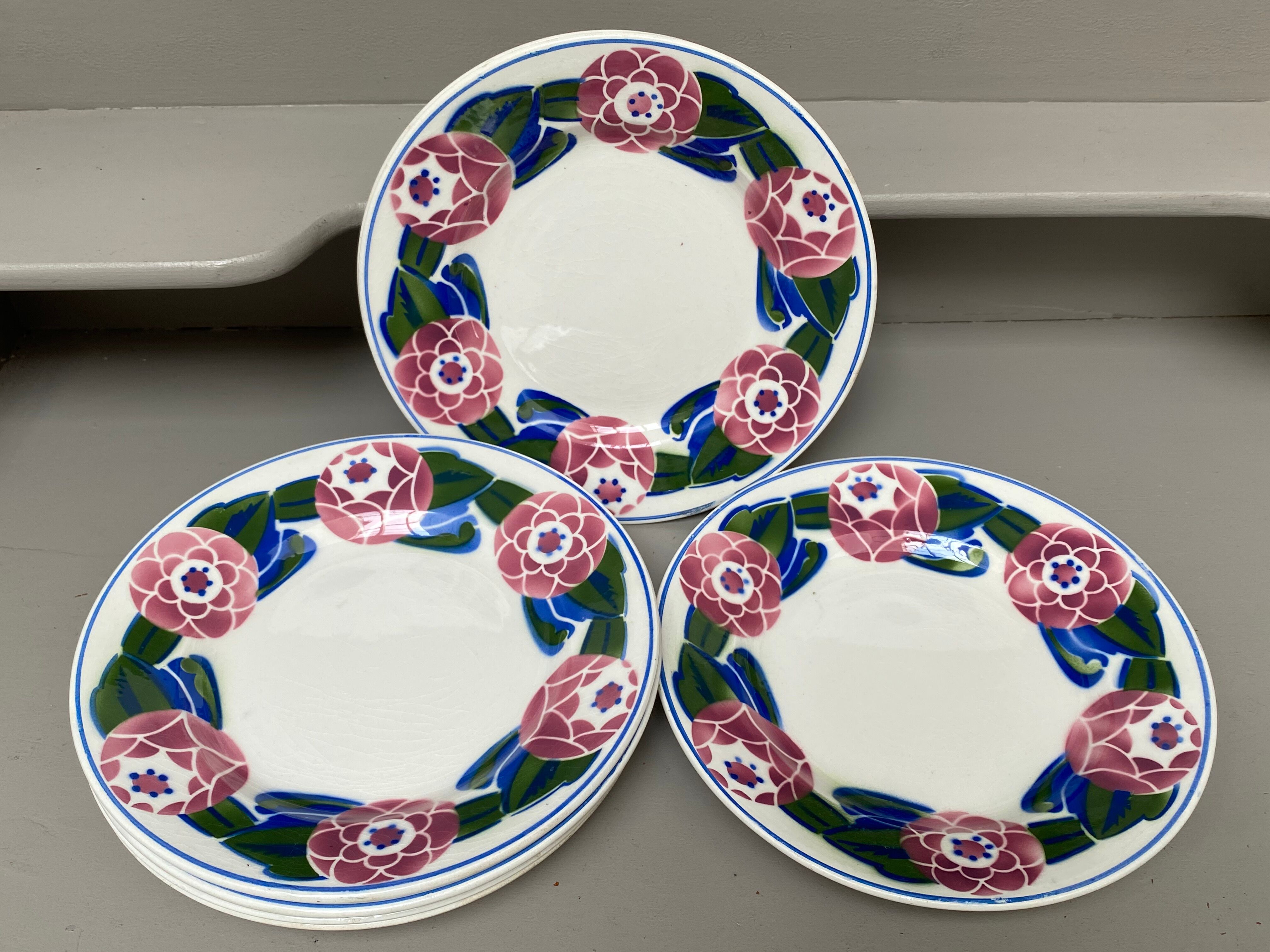 Set of 7 old earthenware plates hbcm