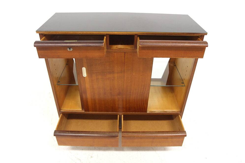 Mahogany trade counter, Sweden, 1950