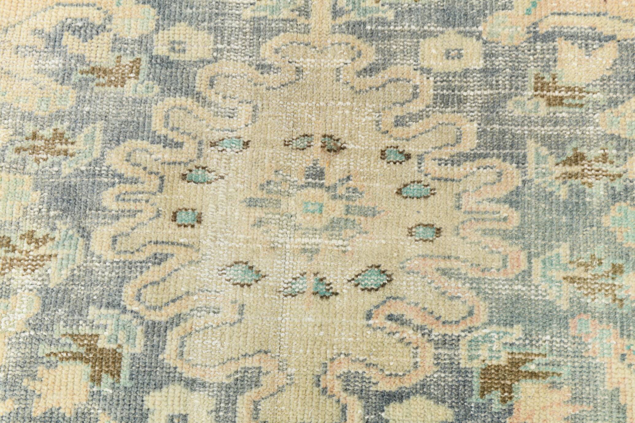 5x7 Peach Teal Green Distressed Turkish Rug, 158x227Cm SK 23057