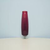 vintage red glass tall vase drop
