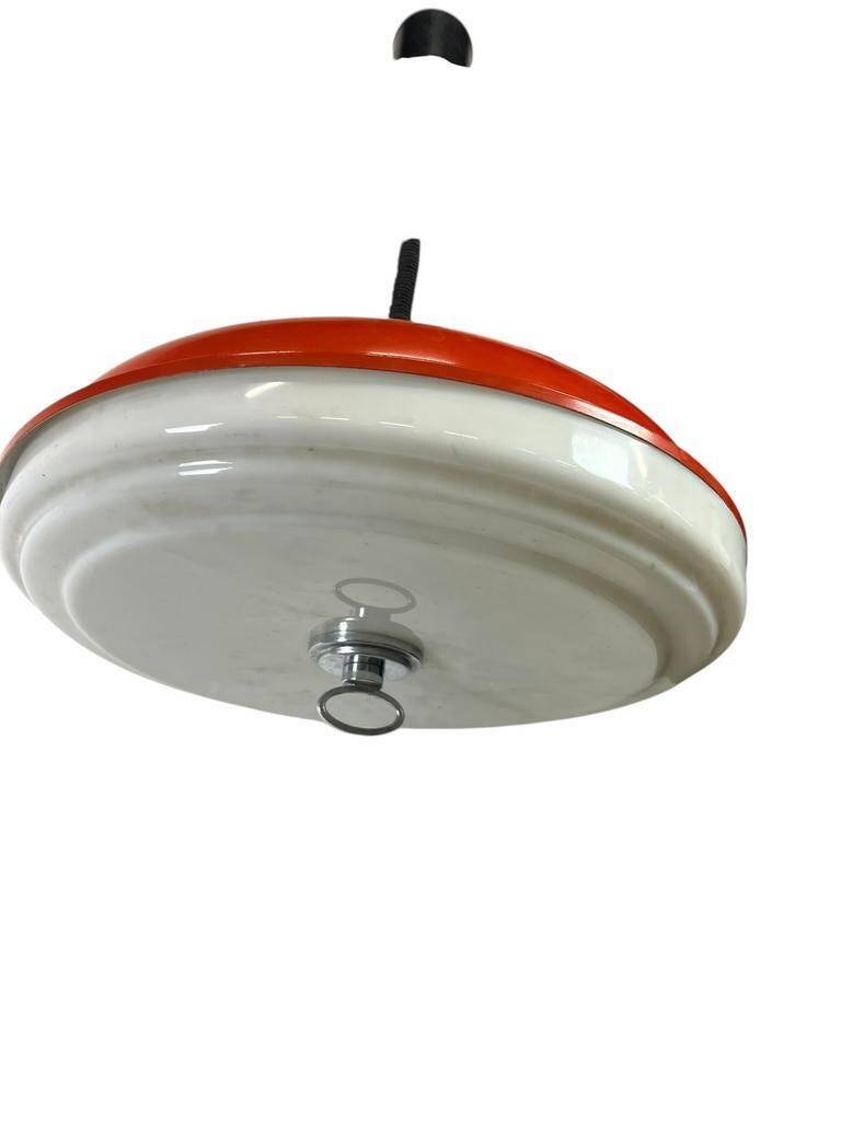 Vintage orange UFO lamp / chandelier / pendant light