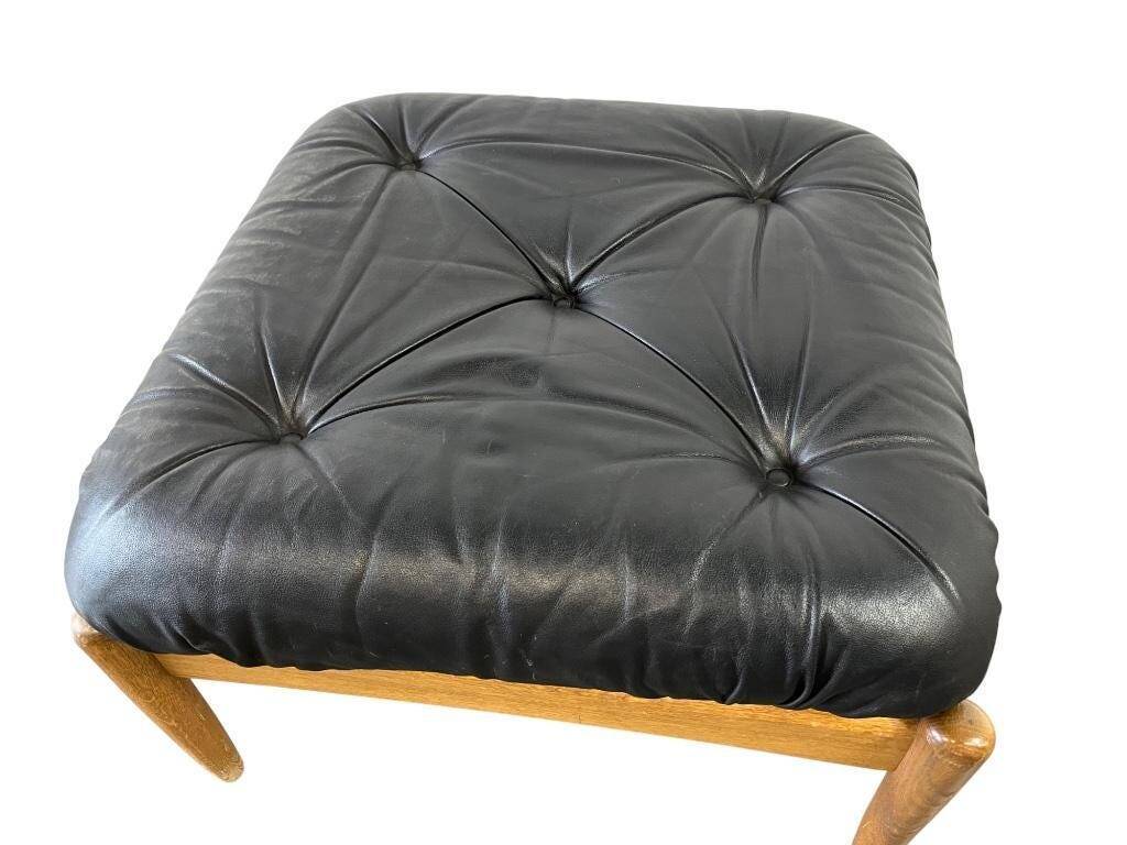 Eric Merthen Vintage Black Swedish Pouf / Footstool
