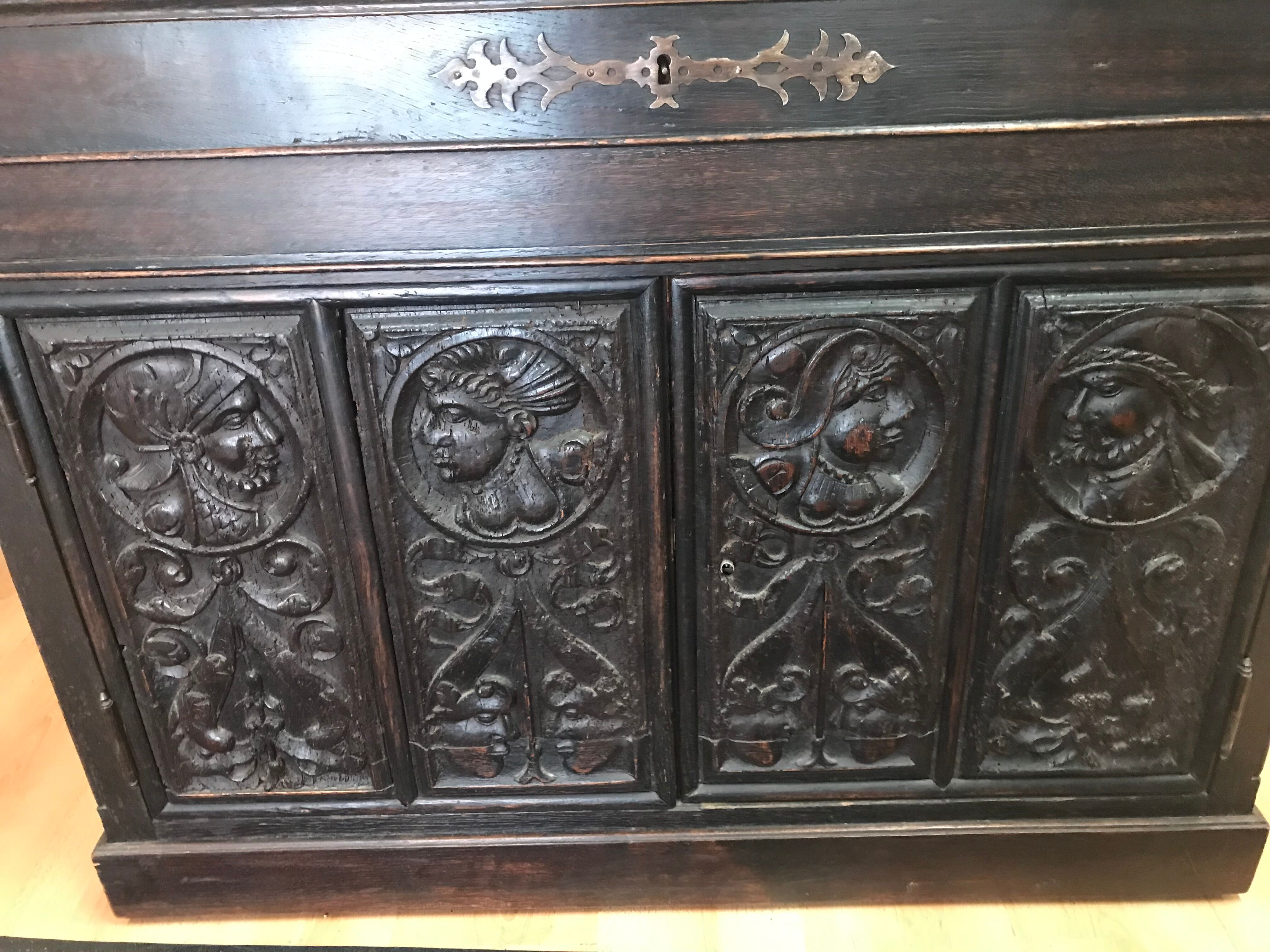 Low gothic style buffet epoque louis xiii