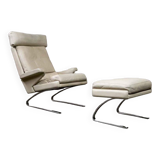 Leather "Swing" lounge chair with ottoman for COR Germany, 1960's