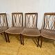 Mid century retro vintage teak and cloth dining chairs by GPlan 1970