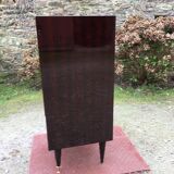 Vintage rag chest of drawers in varnished mahogany