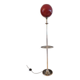 Floor lamp with tray and opaline glass globe
