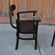 Pair of black Art Deco chairs in wood by Lajos Kozma, Szék és Faárugyár, 1920s