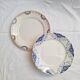 Round orange and blue plate HBCM and Creil and Montereau