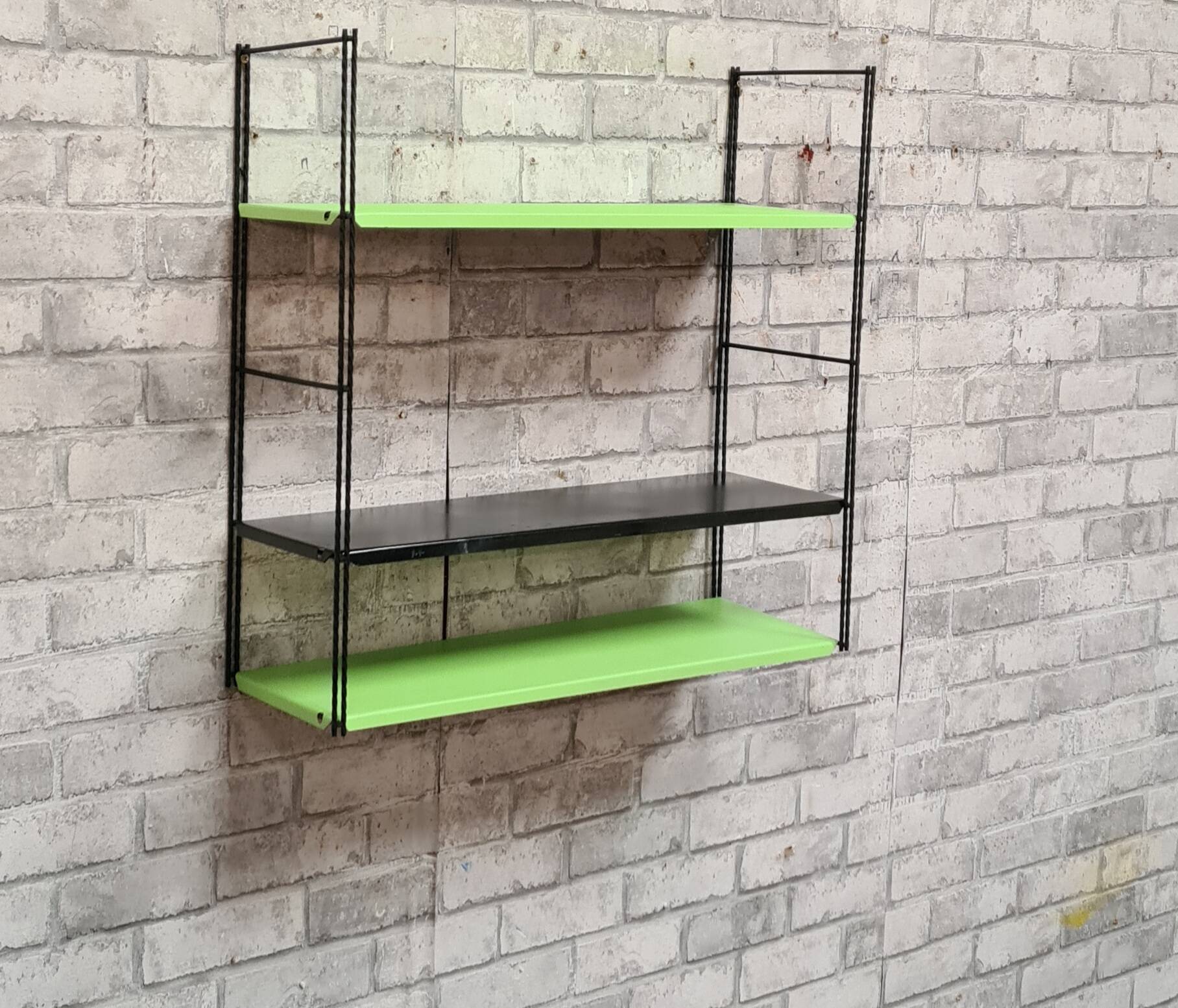 vintage steel string shelf h49x49x17 in their original condition 1960 to 70