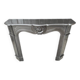 Louis XV style fireplace in black Belgian marble, circa 1880