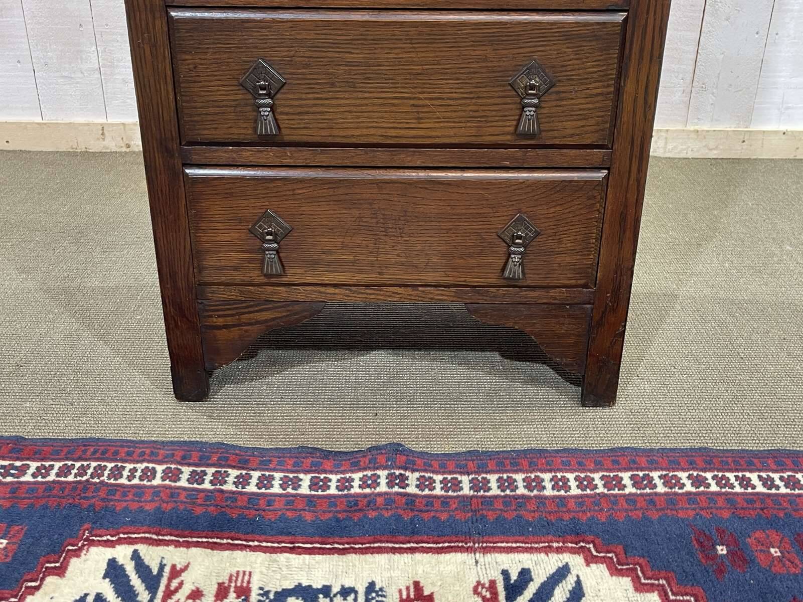 1930s English oak chest of drawers