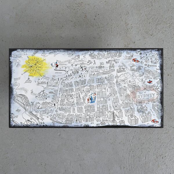 Table basse émaillée par Bernard Hesling, Sydney, vers 1970