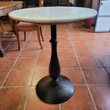 Bistro table base cast iron marble top