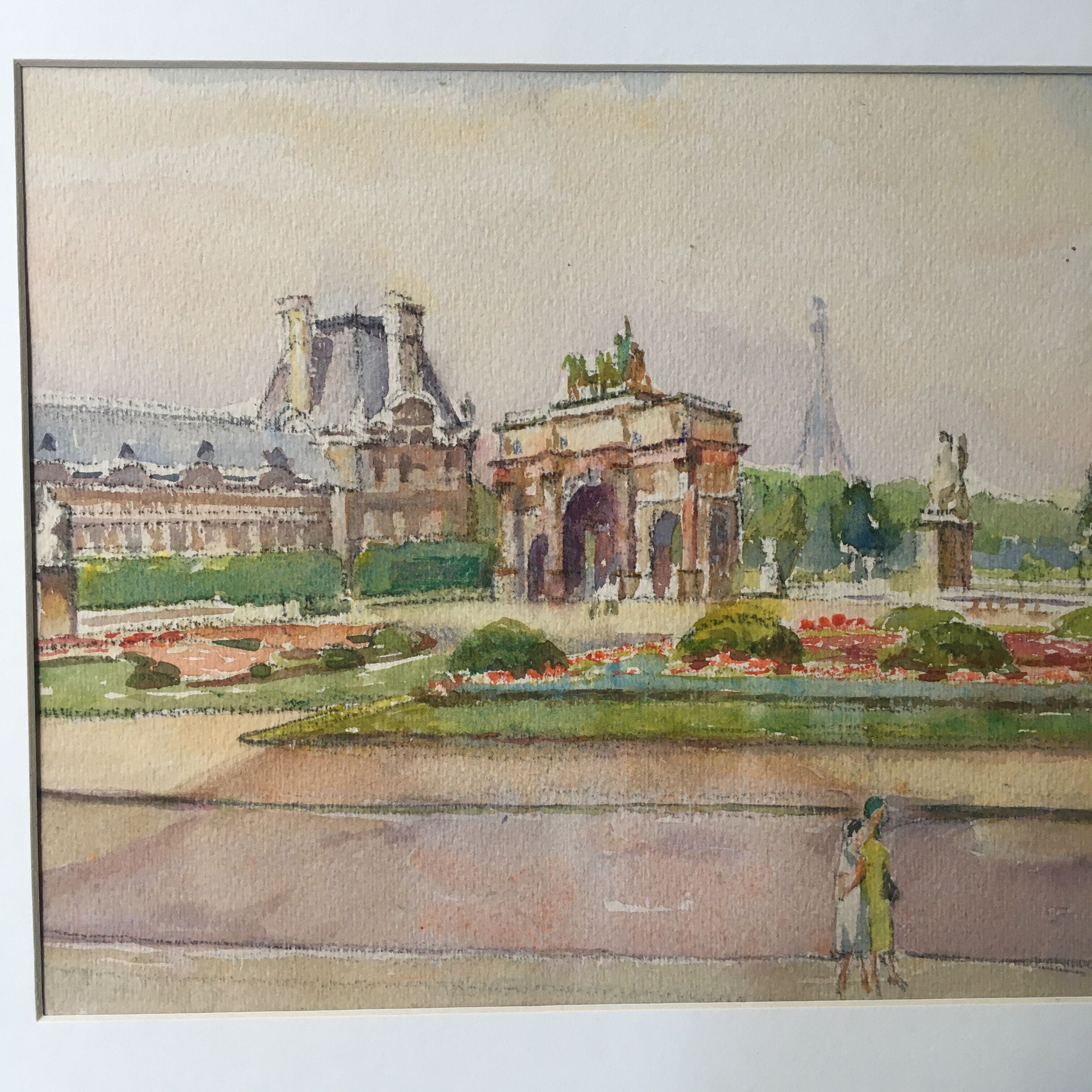 watercolor "Tuileries Garden in Paris"