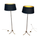 Paire de lampadaires de parquet en bronze façon faux-bambou de la Maison Baguès