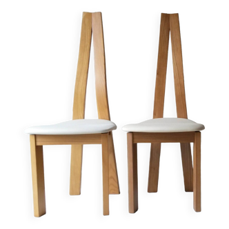 2 Solid elm chairs