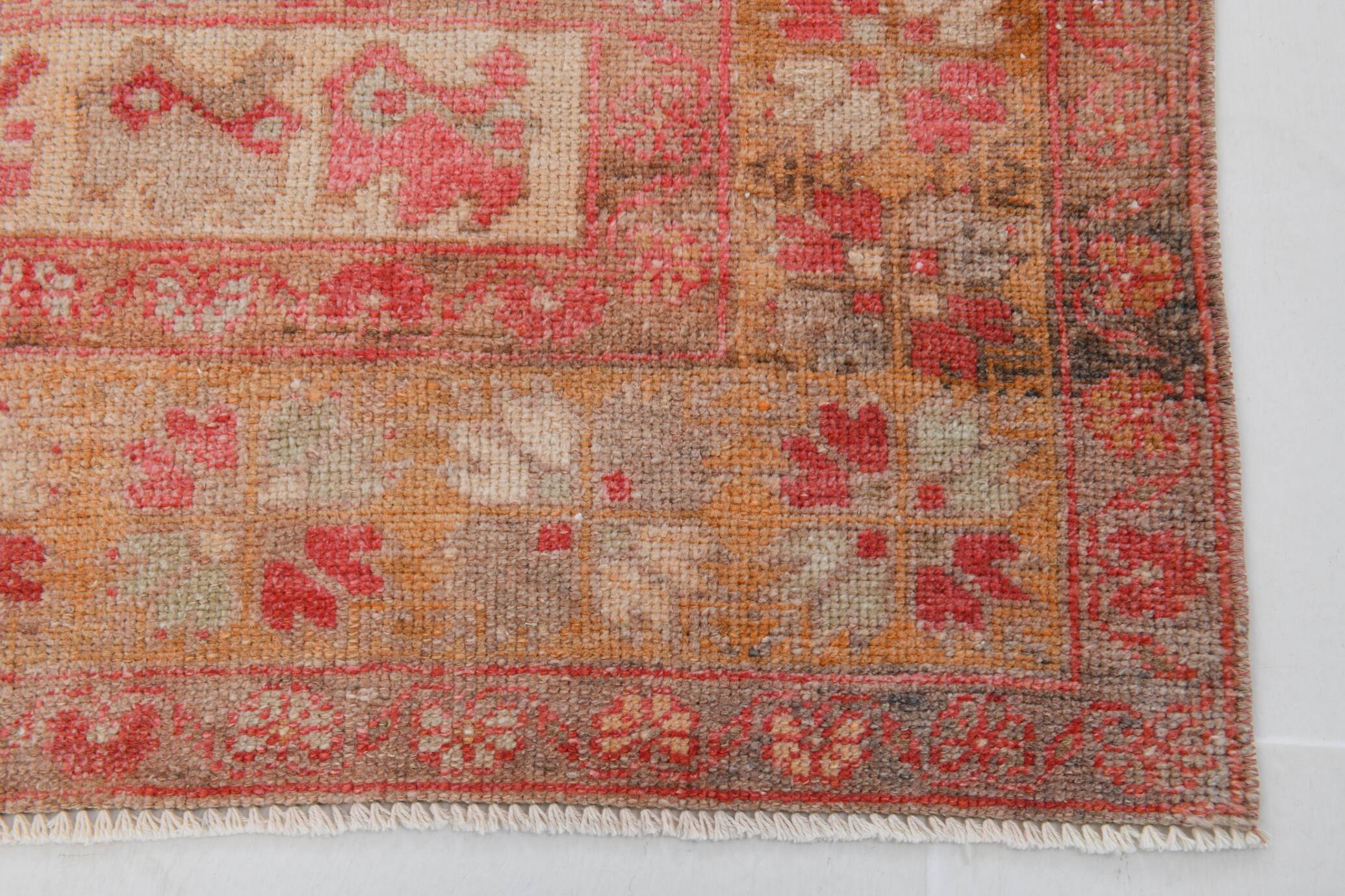 5x9 Red & Cream Antique Vintage Rug 142x267Cm SK 19962