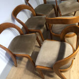 Série 6 chaises vintages baumann modem 14 sled