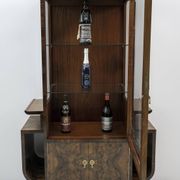 Art Dèco Italian Walnut Vitrines or Bar Display Cabinet, 1925