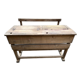 Double patinated school desk