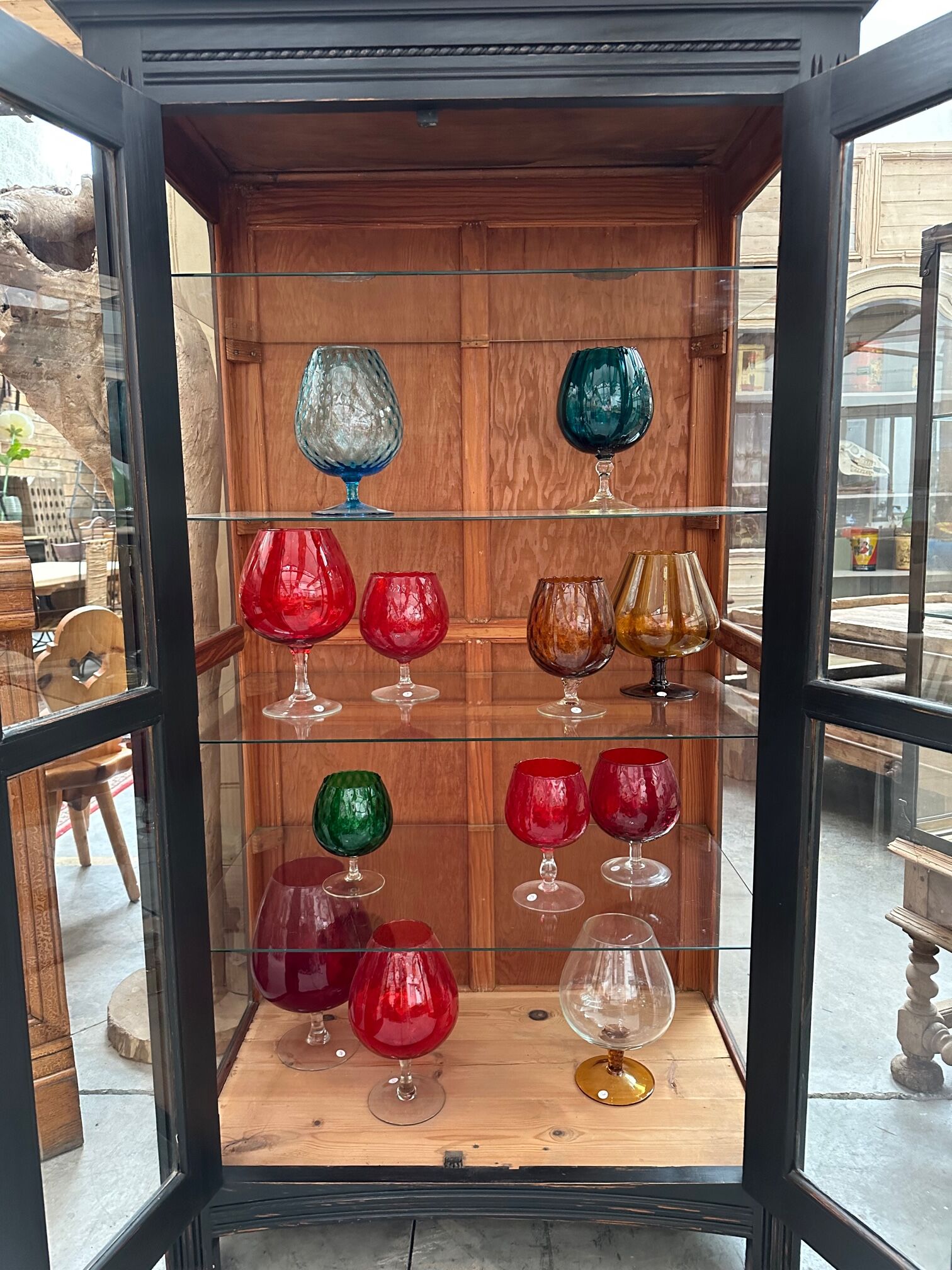 Patinated showcase early twentieth century