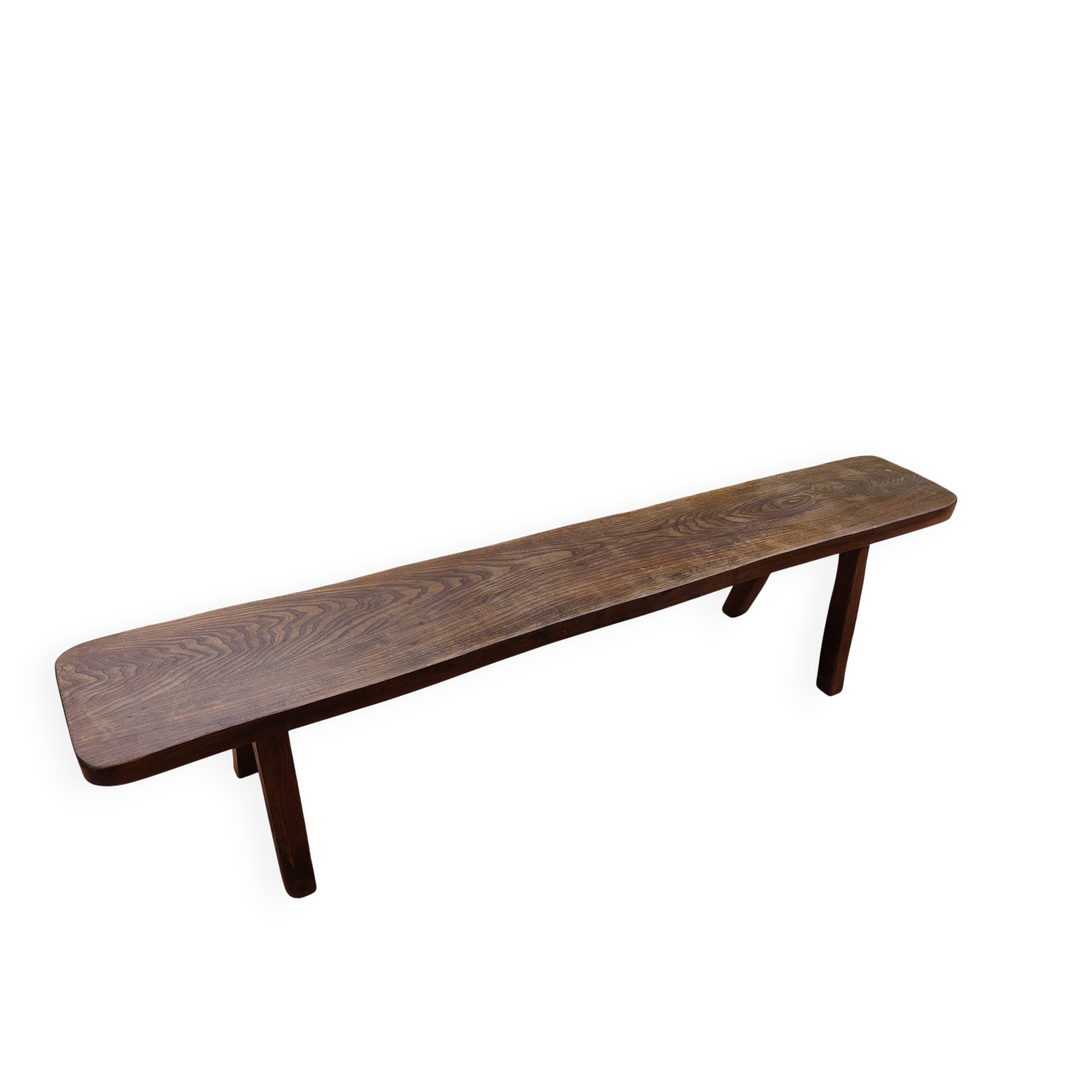 Olavi Hanninen bench solid elm brutalist vintage 1950