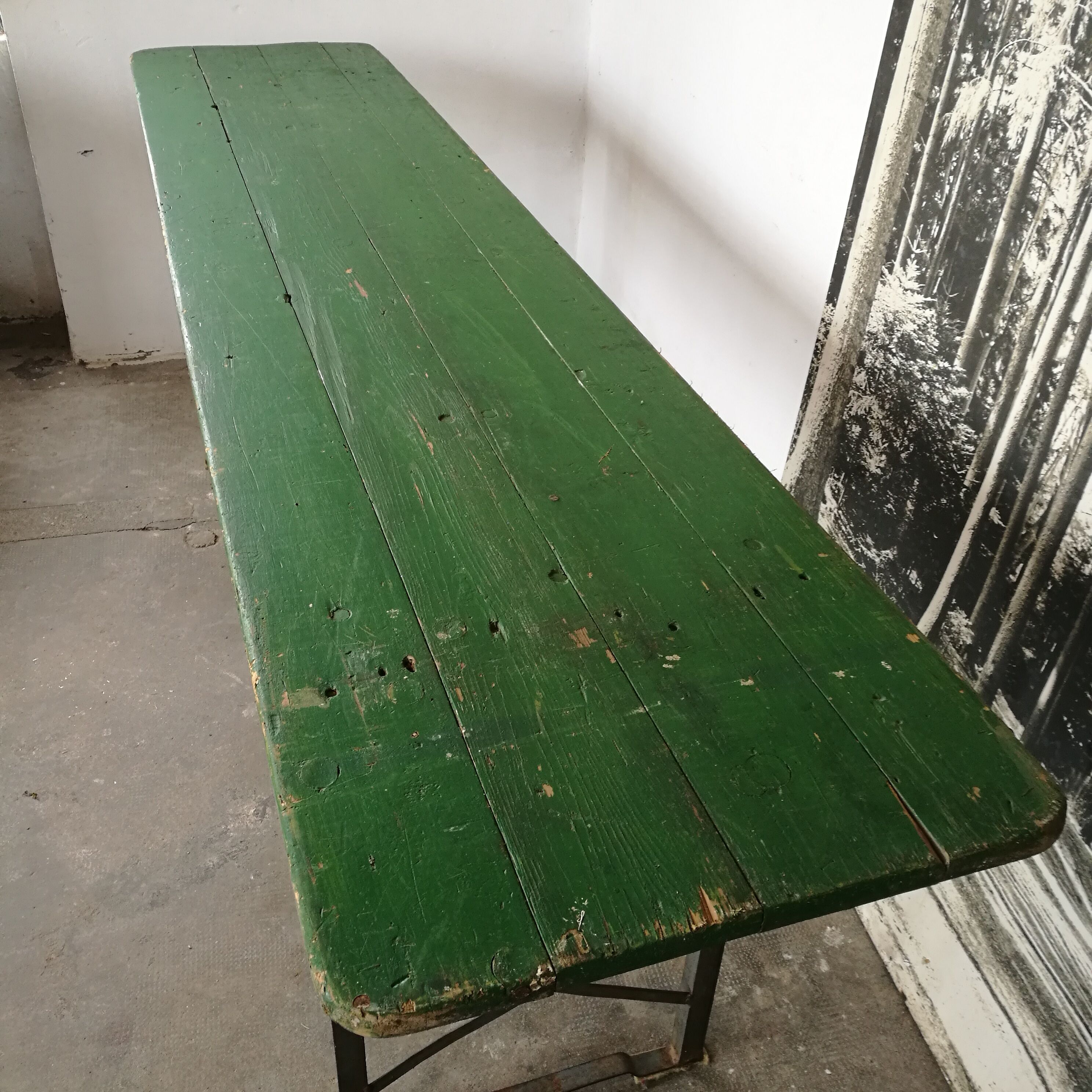 Folding brewery table