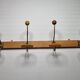 Wall coat rack "bistrot" in metal and wood 1900, 4 hooks