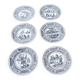 6 old talking plates Gien – Friendship