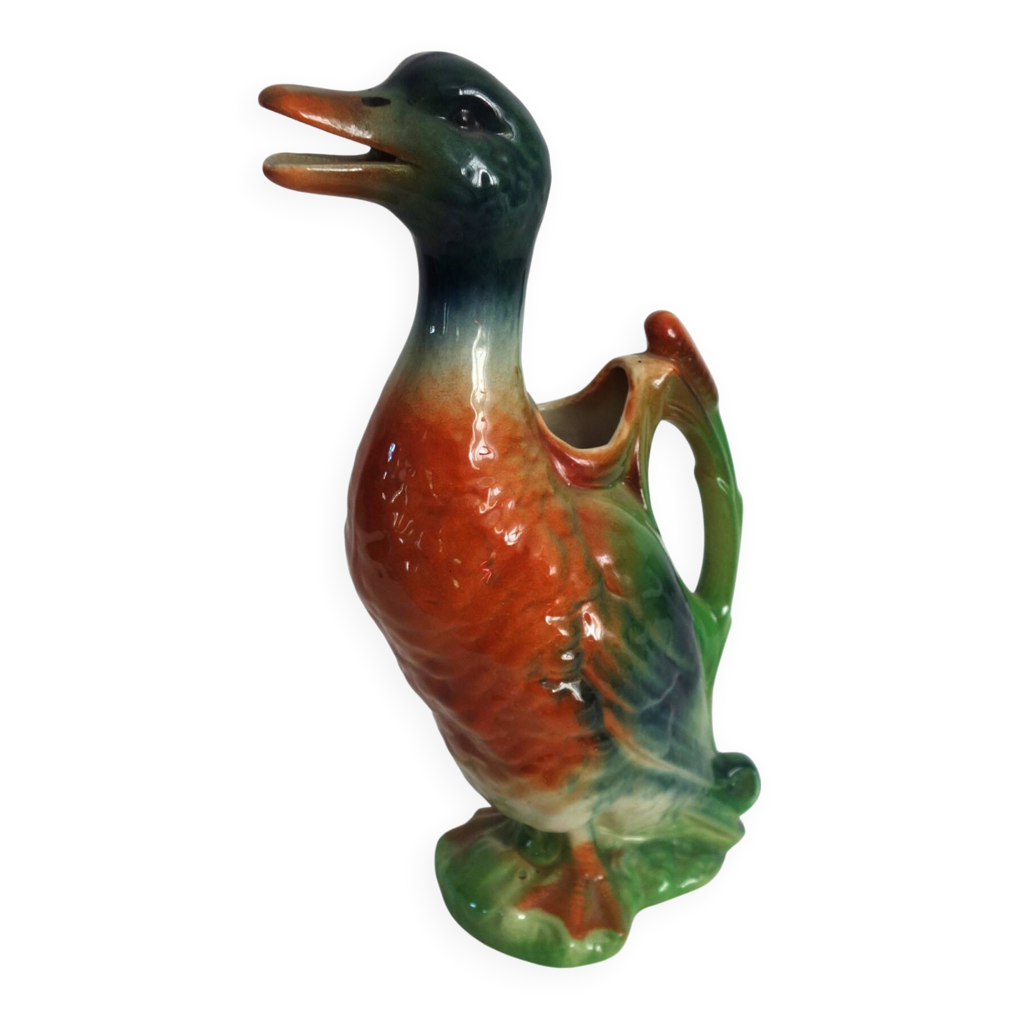 Ancien Pichet Barbotine Canard Saint Clément