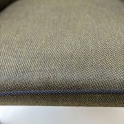 Pair of vintage wooden and fabric armchairs from the 1960s.