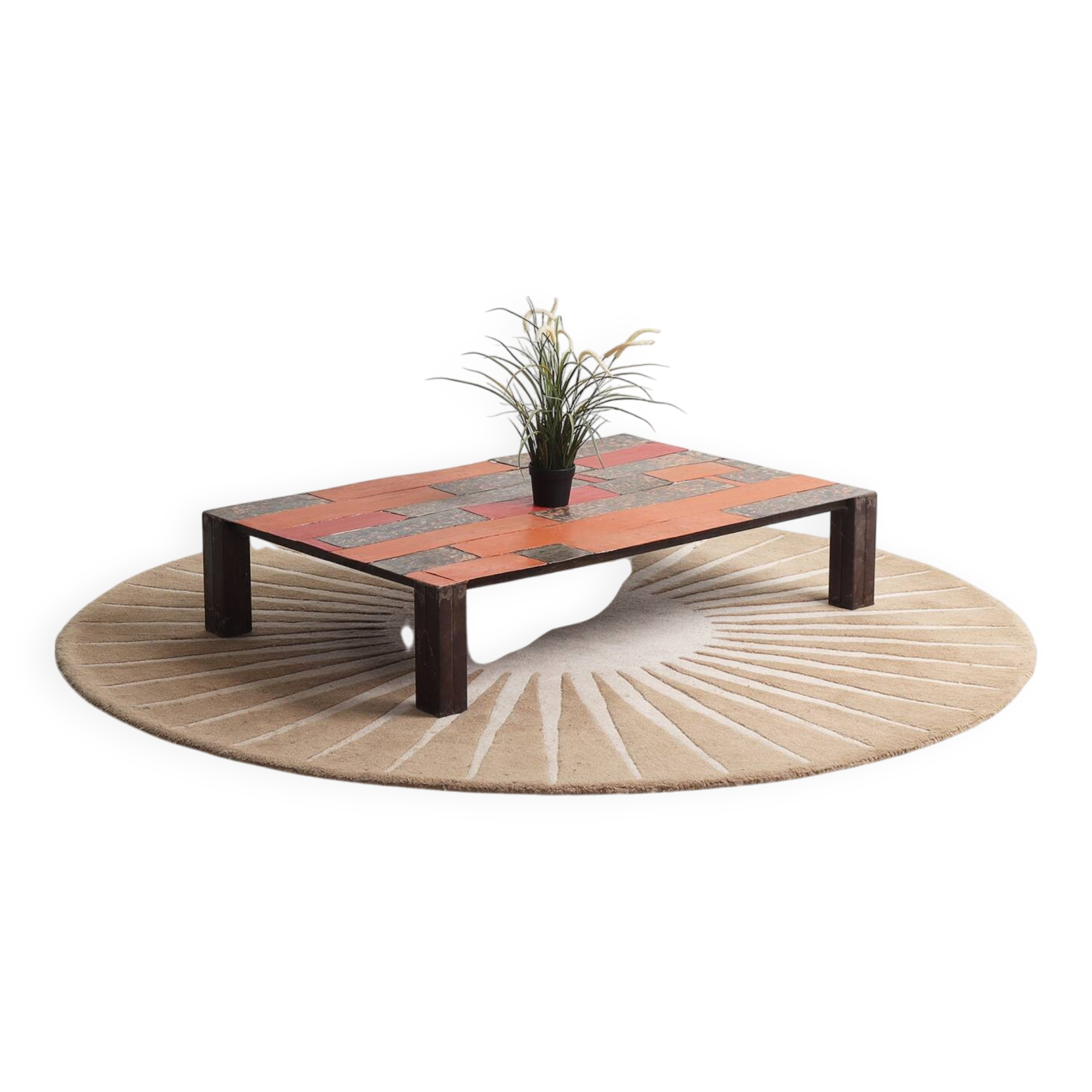Vintage colorful metal coffee table