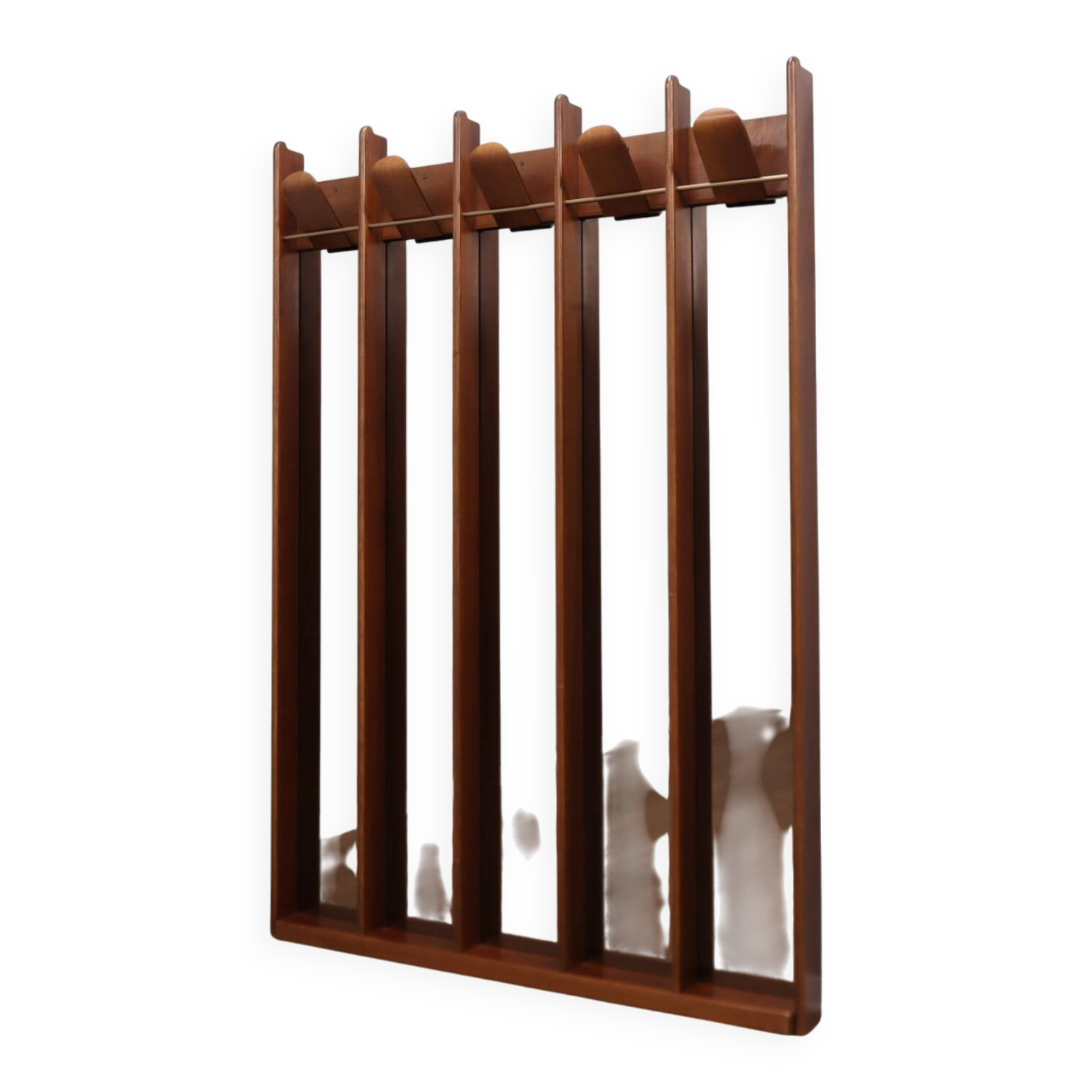 Vintage 1970s La Moderna Wood Entryway coat rack with mirrors