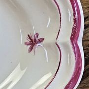 Old oblong oval dish 41.5 x 27 Gien model landscape pink 1938/1960