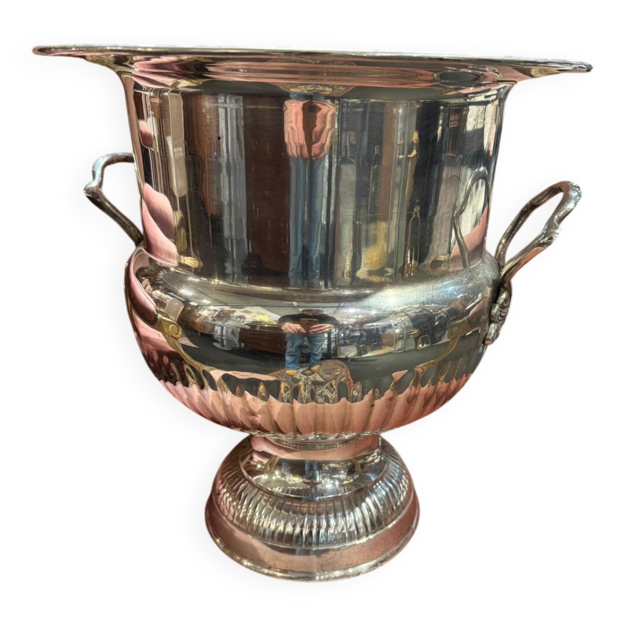 Large silver-plated champagne bucket