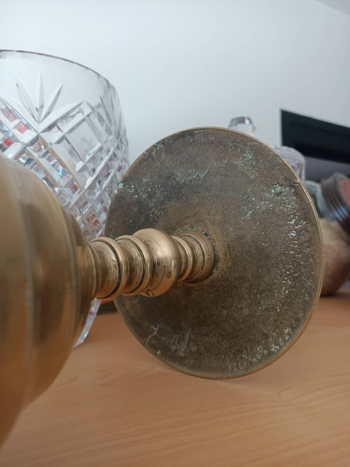 Bougeoir à disque en bronze