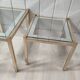 Tables gigognes vintage métal doré, verre et miroir