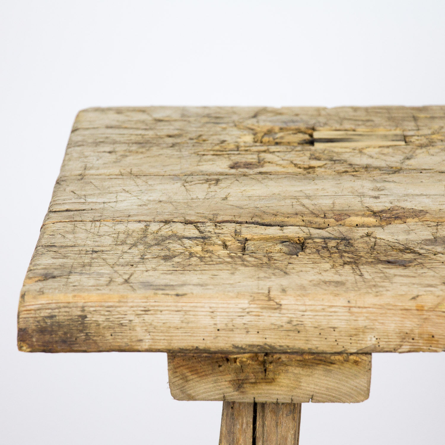 Antique pine butchers table