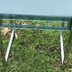 Table d’appoint vintage en plexiglas bleu et acier – Marc Berthier pour Prisunic