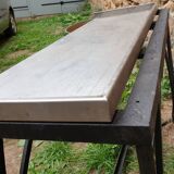 Art Deco console in wrought iron and steel (Art deco, wrought iron and steel console)