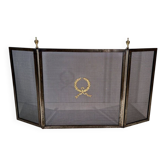 Neoclassical Three-Panel Steel Mesh Fire Screen