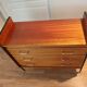3-drawer chest of drawers in mahogany, black metal and gilded brass 1950 Vintage.