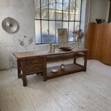 XL central island workbench oak