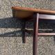 Table en palissandre Topform. Table basse vintage. Sangles en cuir