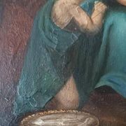 Peinture ancienne sur cuivre - Sainte Famille -