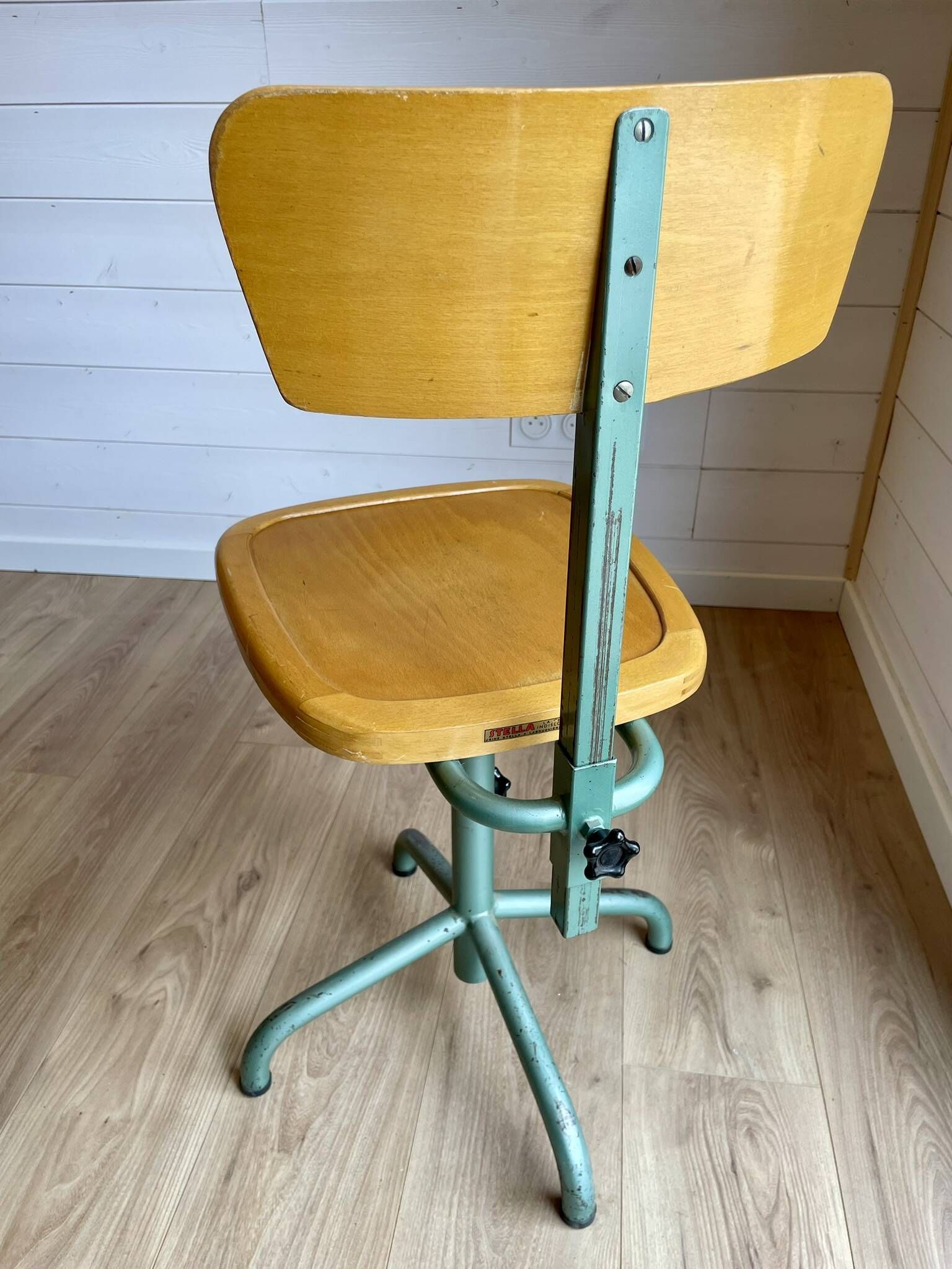 Vintage Stella 1950 school desk and swivel chair set