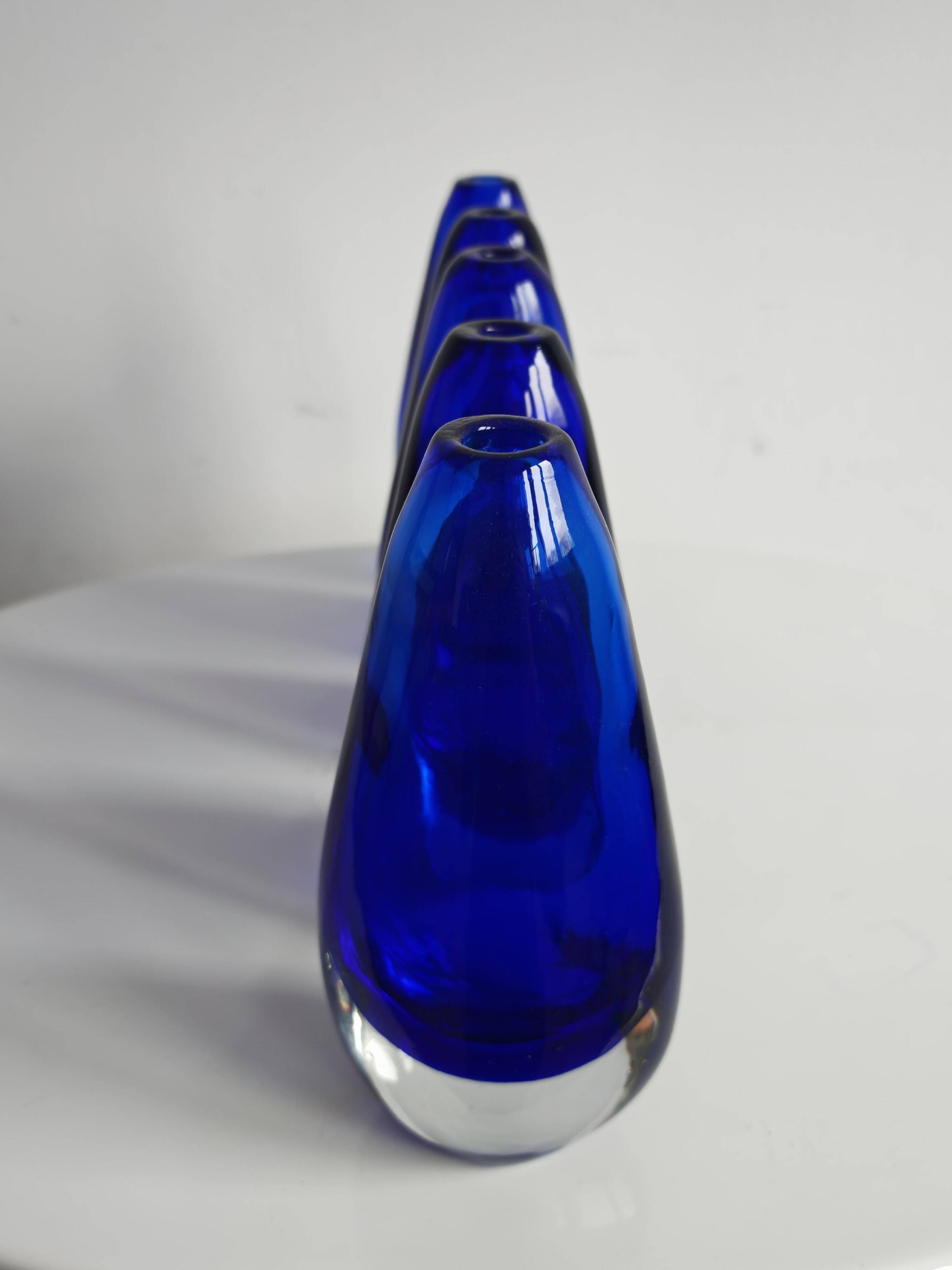 Murano glass vase Sommerso Mid Century Modern 1970s