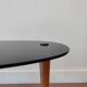 Table tripode en verre noir 1950