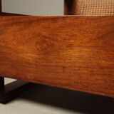 Mid-century architectural teak lounge chair with cane seat, 1950s